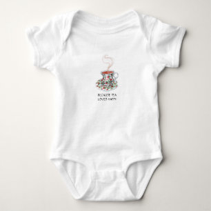 Body Para Bebê Porque o chá adora slogan feliz, rosas de xícara