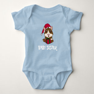 Body Para Bebê Porquinho-da-índia de Natal Personalizado para Irm