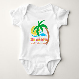 Body Para Bebê Pôrs do sol E Palmeiras