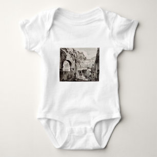 Body Para Bebê Pórtico de Otávia Roma Arte Preto e Branco