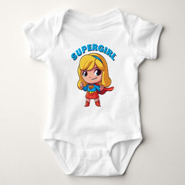 Body Para Bebê Pose Adorável da Supergirl (Frente)