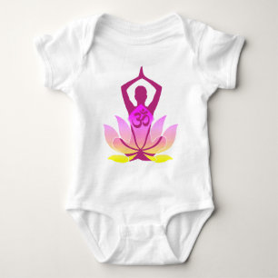 Body Para Bebê Pose da ioga do OM Lotus