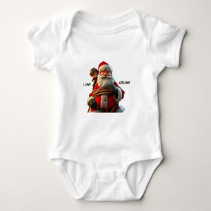 Body Para Bebê Posso Explicar, Cartoon Papai Noel E Little Boy