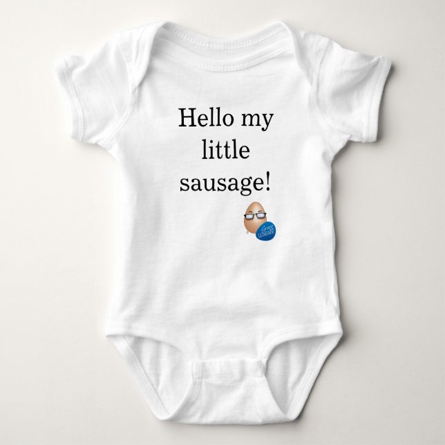 Body Para Bebê Pouco Bodysuit da salsicha (Frente)