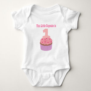 Body Para Bebê Pouco cupcake é um, primeiro aniversário, bebé