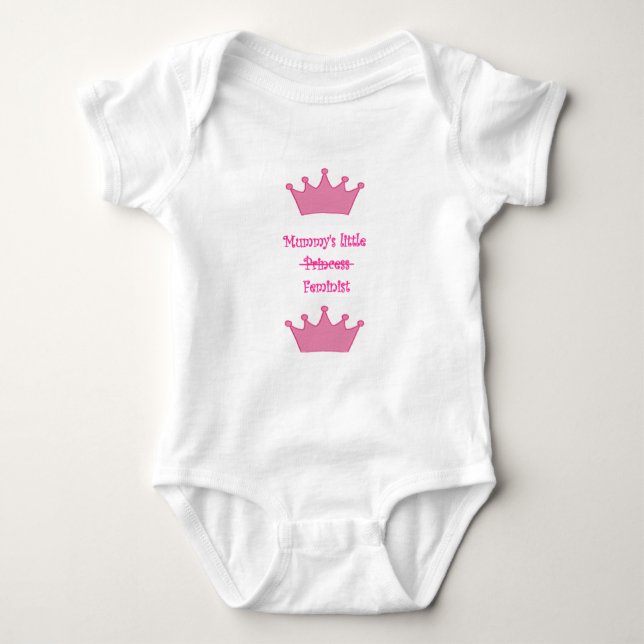 Body Para Bebê pouco t-shirt feminista da mamã (Frente)