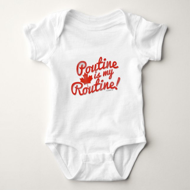 Body Para Bebê Poutine é a minha Rotina (Frente)