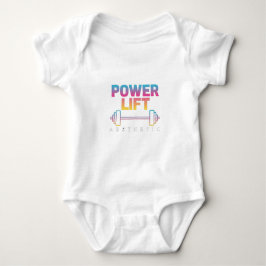 Body Para Bebê Power Lift Aesthetic Barbell Gradient Gym Tee