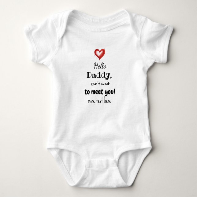 Body Para Bebê Pregnancy Announcement Idea for Dad, Custom Text  (Frente)