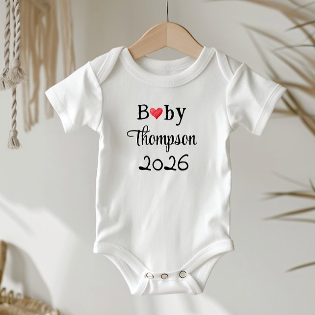 Body Para Bebê Pregnancy Announcement Idea, Personalized w. Name, (Pregnancy announcement idea, cute baby bodysuit )