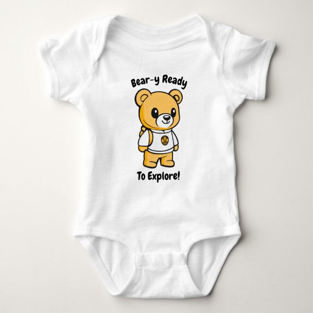 Body Para Bebê Prepare-se para explorar! Urso Bonito (Frente)