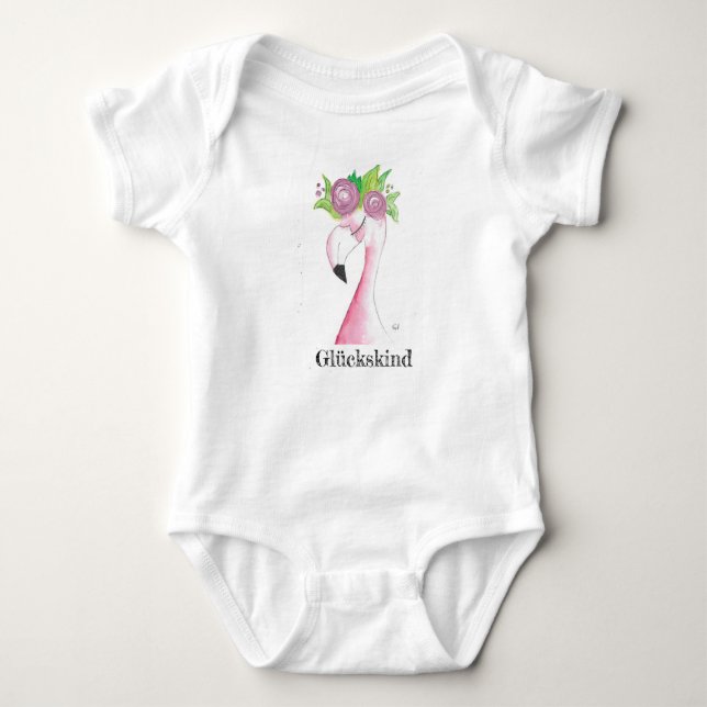 Body Para Bebê Presente de bebé, Babybody, Body flamingo bebé, (Frente)
