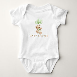Body Para Bebê Presente de Chá de Bebê Urso de Pelúcia & Balões V