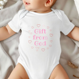Body Para Bebê Presente de Deus, Presente de Bebê Menina Religios