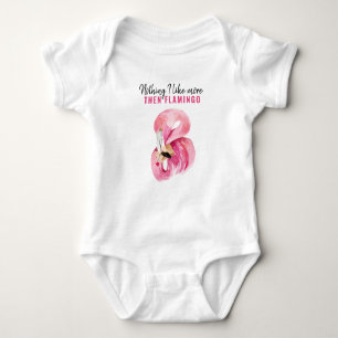 Body Para Bebê Presente de Flamingo, Flamingo, Cor de Água Rosa 
