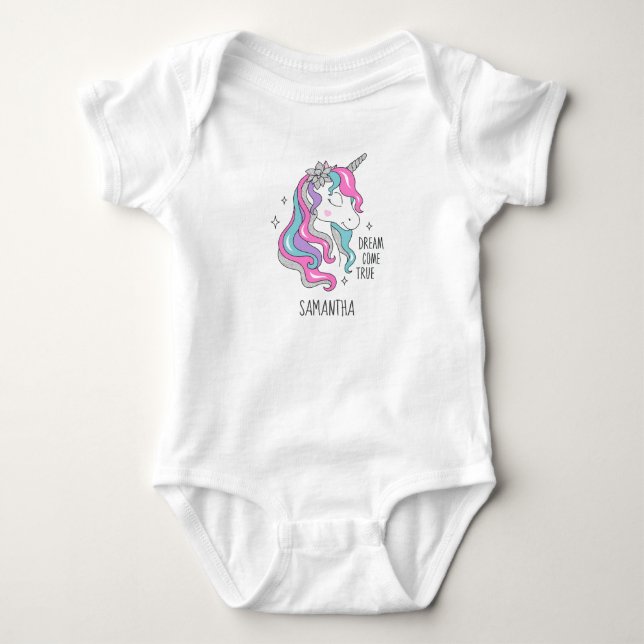 Body Para Bebê Presente de menina com purpurina rosa e prata de u (Frente)