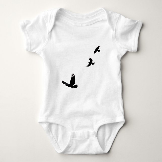Body Para Bebê Presente de Raven & Common Grackles Birdlovers (Frente)