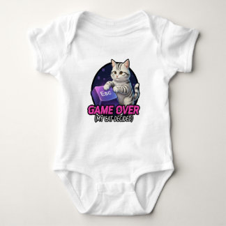 Body Para Bebê Presente Divertido de Gamer Gato - Meu Gato Decidi