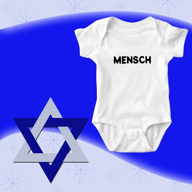 Body Para Bebê Presente Judeu-Bebê, Yiddish MENSCH (Criador carregado)