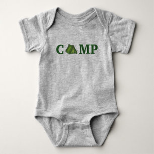 Body Para Bebê Presente no CAMP Green Tent Summer Camping no exte