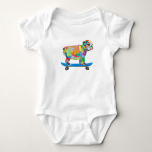Body Para Bebê Presente no cão Tabuleiro Legal Colorido
