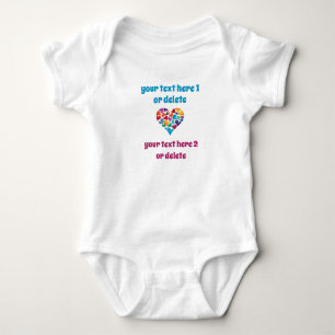 Body Para Bebê Presente Personalizado com Texto Próprio, Corações