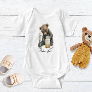Body Para Bebê Presente Personalizado de Urso de Bebê Menino
