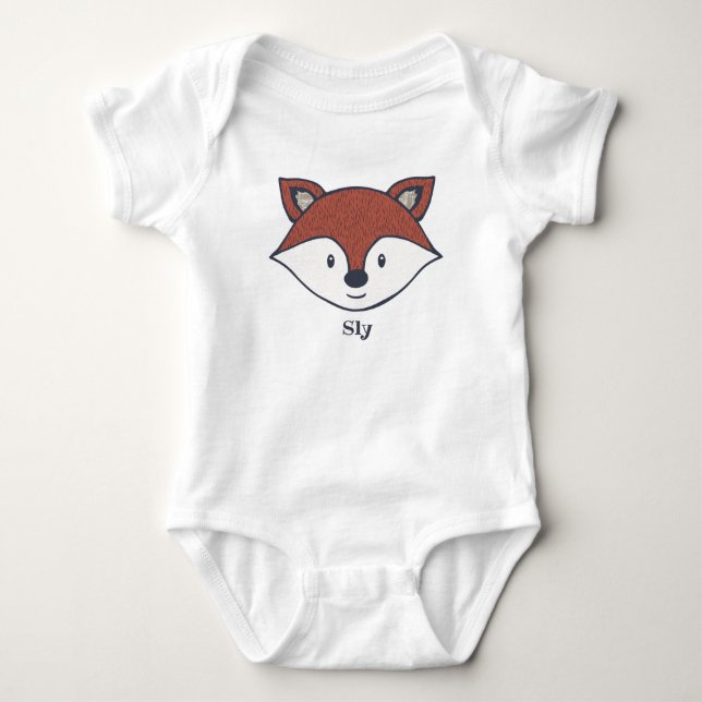 Body Para Bebê Presente personalizado Fox bonito do bebê da (Frente)