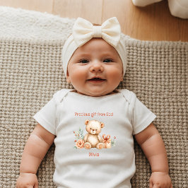Body Para Bebê Presente Precioso de Deus Ursinho Recém-Nascido