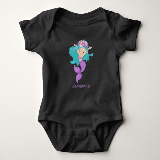 Body Para Bebê Presente Sereia Roxa (Frente)