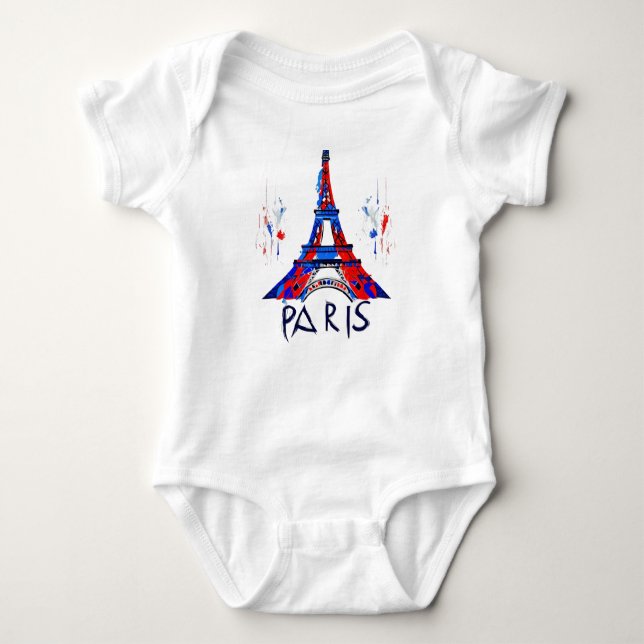 Body Para Bebê Presente Torre Eiffel de Paris França (Frente)
