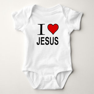 Body Para Bebê Presentes de Jesus eu amo o logotipo de Jesus no