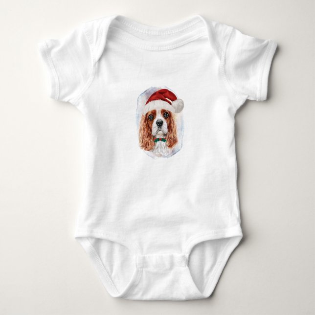 Body Para Bebê Presentes De Natal Do Cavalier King Charles Spanie (Frente)