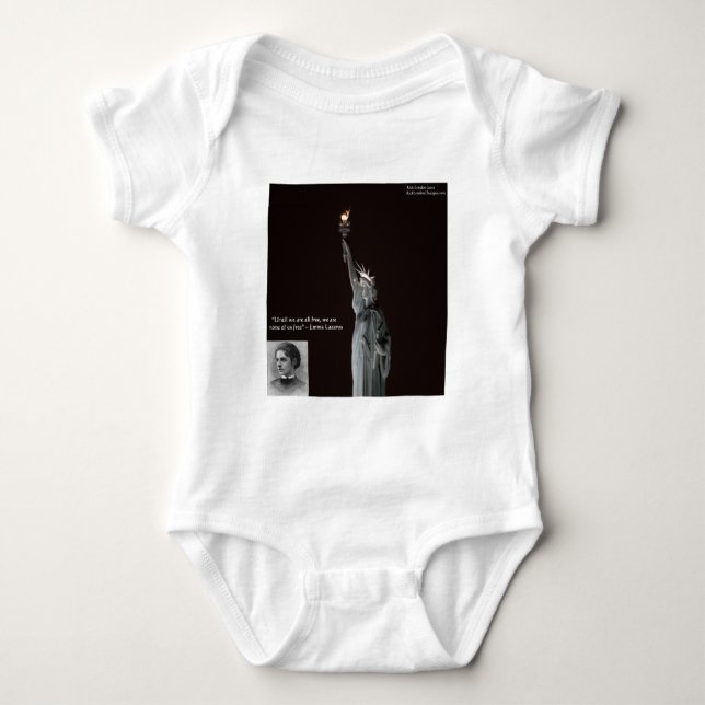 Body Para Bebê Presentes e Cartões Emma Lazarus e Estátua da Libe (Frente)