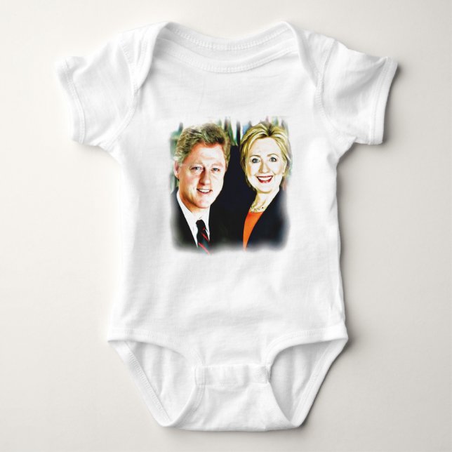 Body Para Bebê Presidente Bill Clinton e Presidente Hillary Clint (Frente)