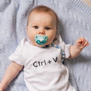 Body Para Bebê Preto no Branco Ctrl+V Colar