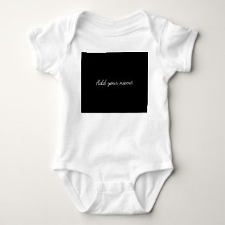 Body Para Bebê Preto sólido adicionar nome mensagem de texto aqui