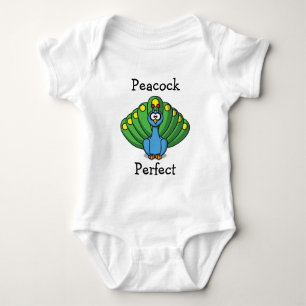 Body Para Bebê Pretty Peacock Baby Tee