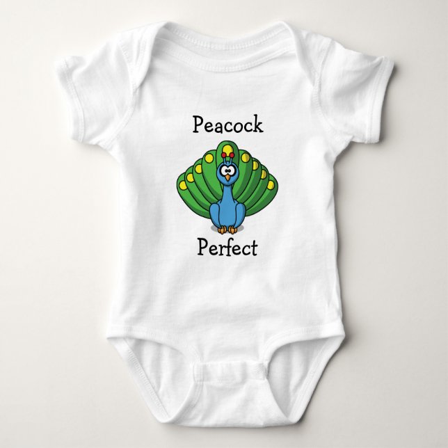 Body Para Bebê Pretty Peacock Baby Tee (Frente)