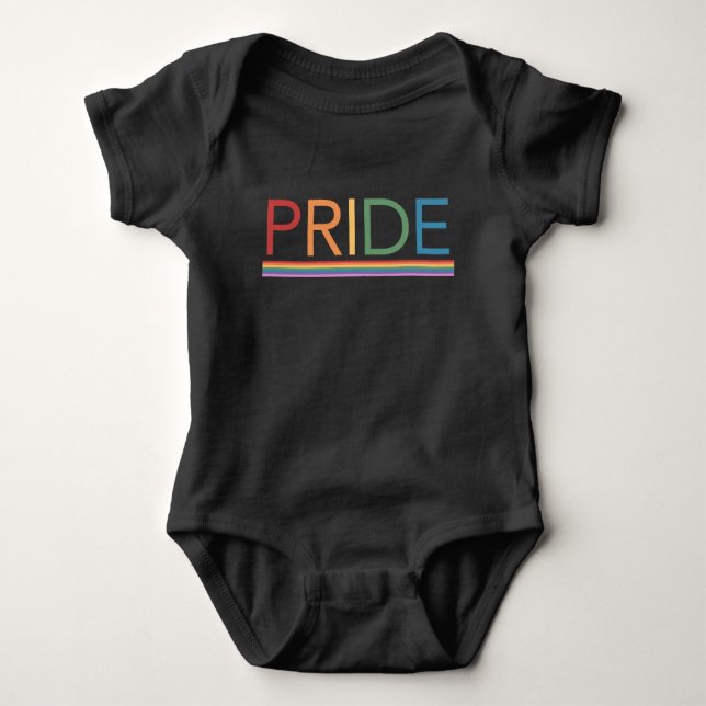 Body Para Bebê PRIDE Arco-Íris Negro Bebê (Frente)