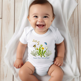 Body Para Bebê Primavera Baby Dandelions alimenta as borboletas d