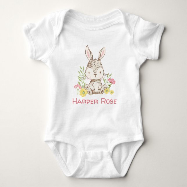 Body Para Bebê Primavera Bunny - Personalizado (Frente)
