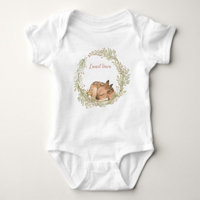 Body Para Bebê Primavera Leaf Wreath Baby Bodysui (Frente)