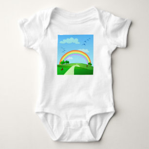 Body Para Bebê Primavera paisagem, t-shirt