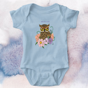Body Para Bebê Primavera Pastel Flowers Owl