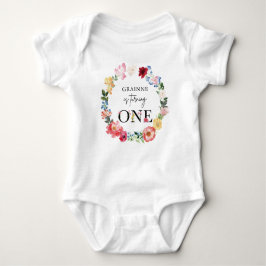 Body Para Bebê Primavera Wildflower Girl First Festa de aniversár