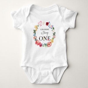 Body Para Bebê Primavera Wildflower Girl First Festa de aniversár