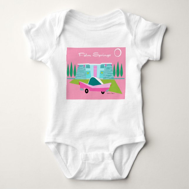 Body Para Bebê Primaveras de Palma Cor-de-Rosa T-Shirt (Frente)