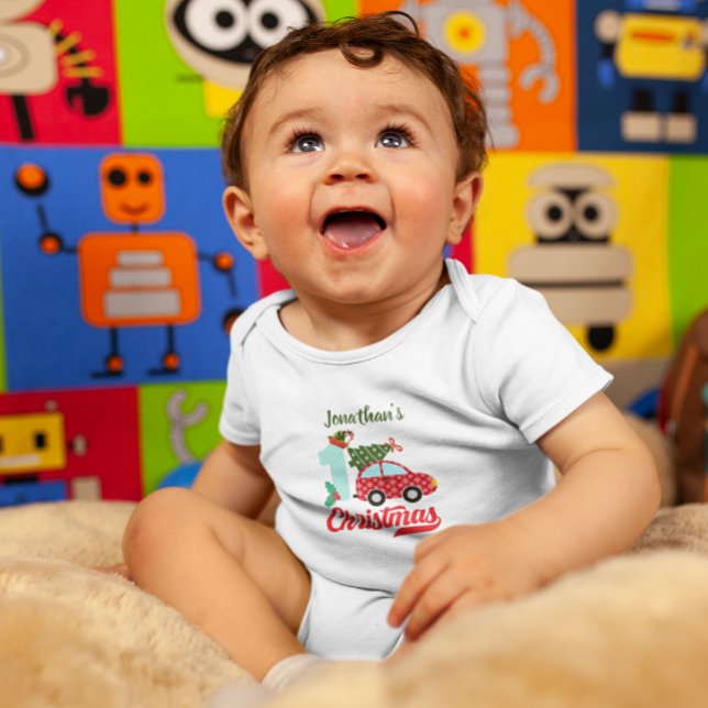 Body Para Bebê Primeira Árvore de Natal da Bebê Personalizada Hol (Criador carregado)