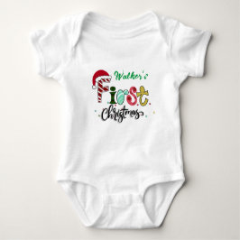 Body Para Bebê Primeira Bib de Natal do Bebê